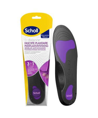 Scholl orthopedic insole pain relief in plantar fasciitis clinically proven 1 pair size S 37-39.5 black waist S-37-39.5