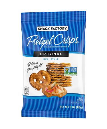 Snack Factory Pretzel Crisps Original On-the-Go Bag 3 Oz (Pack of 8) - Convenient Snack Size Packs - Buy Online on GoSupps.com
