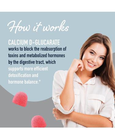 Calcium D-Glucarate Gummies 600MG for Hormone Balance, Clear Skin, Liver Health & Detox Support | Raspberry Flavored Non-GMO Gummy Supplement - 60 Ct - Buy Online on GoSupps.com