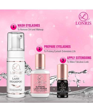 Lonris Eyelash Extension Primer - 15ml Cleanser for Better Retention & Adhesive Bonding Power - Pre-treatment for Semi-Permanent Extensions - Buy Online on GoSupps.com