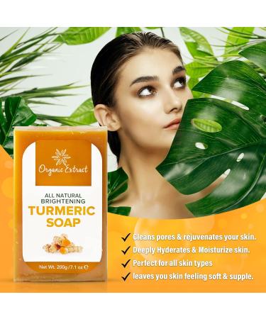 Turmeric Soap Bar - 7.05fl oz | Skin Brightening Deep Moisturizing & Acne Reducing - Ideal for Healthy Skin - Buy Online on GoSupps.com