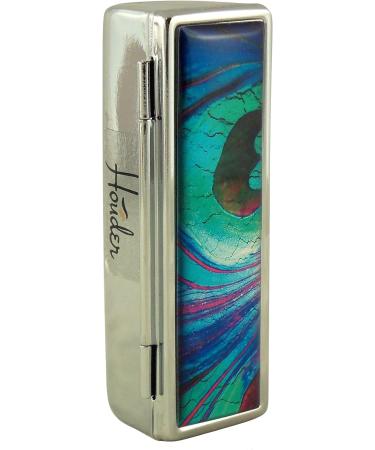 Houder Designer Lipstick Case with Mirror for Purse - Velvet Lined Peacock Feather Lipstick Holder - Gift Box Included - Buy Online on GoSupps.com