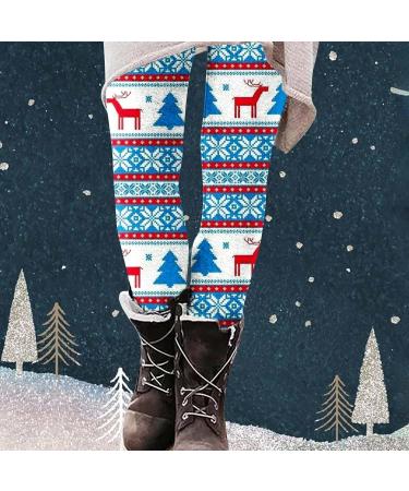 Yihaojia Women's Christmas Leggings-High Waisted Leggings Brushed Xmas Leggings Pants Ankle Length Holiday Leggings Navy#26 Medium - Buy Online on GoSupps.com