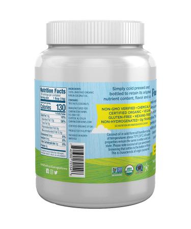 Carrington Farms 54 oz. Virgin Organic Coconut Oil - Ideal for Skin, Hair, Cooking, and Baking - Buy Online on GoSupps.com