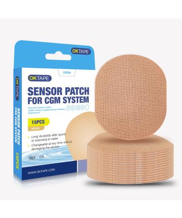OK TAPE Adhesive Patches for MEDTRONIC Guardian and Other Sensor  Waterproof & Sweatproof CGM Patches  Long Last Sensor Patches 15 PCS  Beige MEDTRONIC GUARDIAN 15 Count (Pack of 1)
