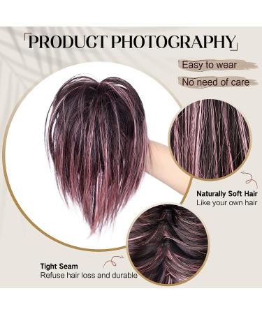 PORSMEER Claw Clip Ponytail Hair Extension - Ombre Pink 10 inch - Women's Tousled Updo Bun - Buy Online on GoSupps.com