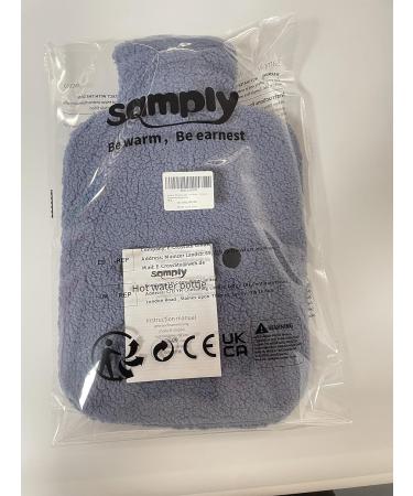 Cozy Large 2L Hot Water Bottle with Soft Animal Cover - Dark Blue Bear for Pain Relief Perfect Gift for Family & Kids - Buy Online on GoSupps.com