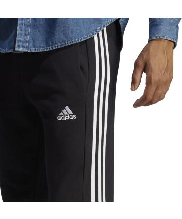 Buy adidas Men's Essentials French Terry Joggers - Tapered Cuff 3-Stripes Pants in Black-White | International Shipping Available - Buy Online on GoSupps.com