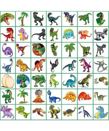 Tazimi 88 Sheet 3D Dinosaur Temporary Tattoos for Kids - T-Rex Tattoo Sticker Party Decoration - Buy Online on GoSupps.com