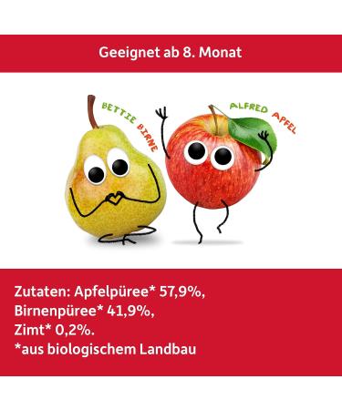 Cheeky Friends Bio Quetschie Apple Pear & Cinnamon Puree - Gluten-Free Vegan Baby Food (6x100g) | Perfect for 8+ Months - Buy Online on GoSupps.com