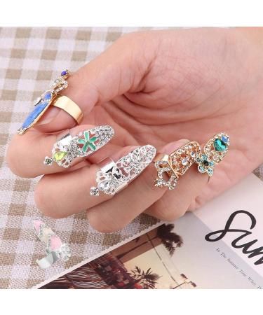 Stylish Crystal Nail Ring - Aluminum Alloy Nail Accessories for Parties | Shop Now! - Buy Online on GoSupps.com