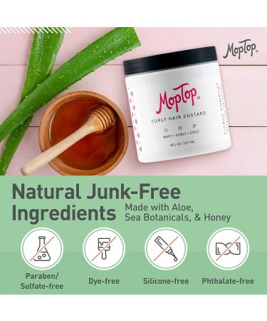 MopTop Curly Hair Custard Gel - Anti-Frizz Curl Moisturizer for Fine, Thick, Wavy, Curly, and Kinky-Coily Natural Hair - Lightweight Curl Activator with Aloe - 8oz (3 Pack) - Buy Online on GoSupps.com