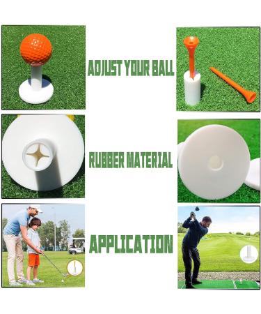 FINGER TEN Golf Rubber Tee Driving Range 5 Pack - Indoor/Outdoor Practice Mat Tee Adaptor Set - White/Black Tee Holder for Hitting Mats, 1.5 Size - Buy Online on GoSupps.com