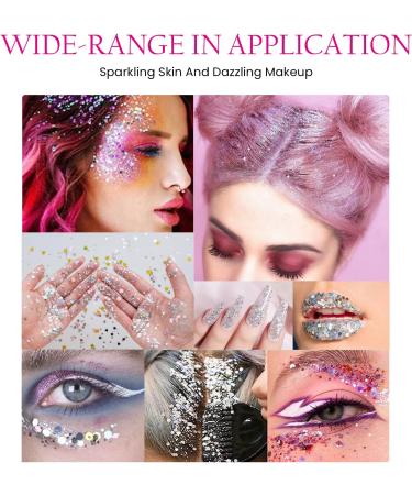 Buy DAGEDA Silver Body Glitter - 100ml Chunky Rave & Festival Accessories | Holographic Face & Hair Glitter for Mermaid Makeup - Buy Online on GoSupps.com