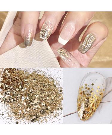 Champagne Glitter Nails Set - 10 Boxes Glitter Powder for Makeup Manicure & DIY Decoration - Buy Online on GoSupps.com