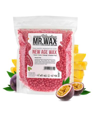 Mr. Wax New Age Waxing Passion fruit Wachtrae for hair removal wax warm wax pearls pain -free depilatory on the face for eyebrows upper lip intimate area armpits