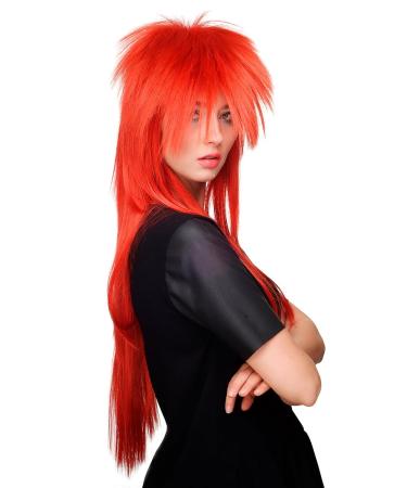WIG ME UP 9666-137: Red 80s Glam Rock Long Mullet Punk Wig - International Shipping Available - Buy Online on GoSupps.com