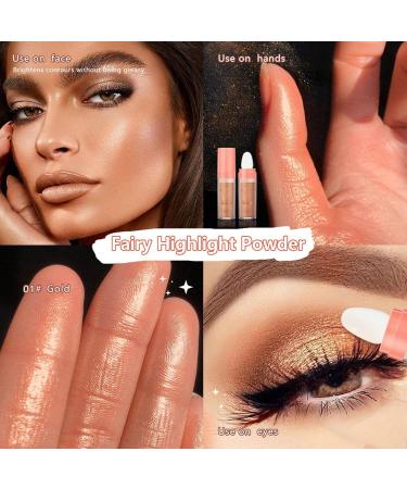 Makeup Highlight Powder | Brightener Patting Powder for Face Body | Make Up Supply Fairy Highlight Patting Powder for Neck Collarbone Back Arms Legs Gold - Buy Online on GoSupps.com