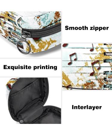 Shop Retro Music Notes Menstrual Pad Bag | Stylish Ladies Napkin & Tampon Collection Bags with Zipper for Women & Girls - International Shipping Available - Buy Online on GoSupps.com
