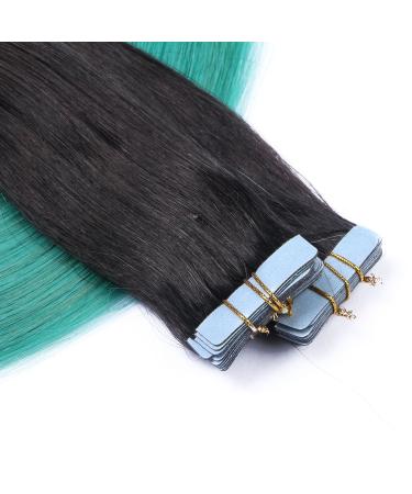 Buy Tape-In Hair Extensions - #1B/Sky Ombre - 70cm - 100% Remy Real Hair - 10 Bricks - 4cm Wide - Tress by Novon Hair Extensions - Buy Online on GoSupps.com