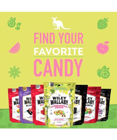 Wiley Wallaby Sourrageous Drops - Watermelon Green Apple Lemon Licorice Candy - 8 oz - Buy Online on GoSupps.com
