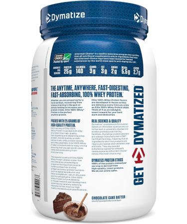 Dymatize Elite 100% Whey Protein Chocolate Cake Batter 2 lbs - Buy Online on GoSupps.com