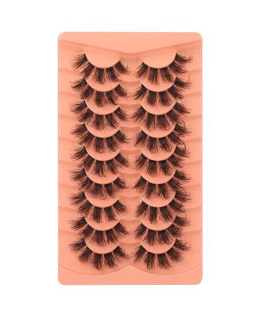 ALICE G 9 Pairs Pack Brown Wispy False Eyelashes - DIY Lash Clusters for Fluffy Volume | Mink Strip Lashes Look Like Eyelash Extensions - Fake Eye Lashes - Buy Online on GoSupps.com