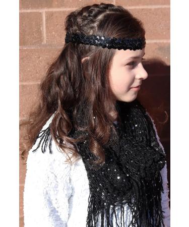 Kenz Laurenz Sequin Headband Pack - Set of 12 Glitter Elastic Stretch Fashion Headbands for Teens, Girls, Women - Perfect for Volleyball, Basketball Teams - Sparkly Hair Accessories - Buy Online on GoSupps.com