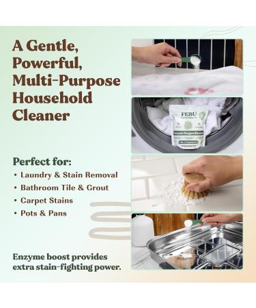 FEBU Enzyme Oxygen Laundry Booster 2lbs | Fragrance-Free Natural Stain Remover | Plant-Based Powder Detergent Booster | Safe for Clothes & Environment | Made in USA - Buy Online on GoSupps.com