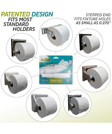 Teravan Standard Toilet Paper Extender - Fits Double and Triple Rolls, Easy to Use - Silver/Chrome - Buy Online on GoSupps.com