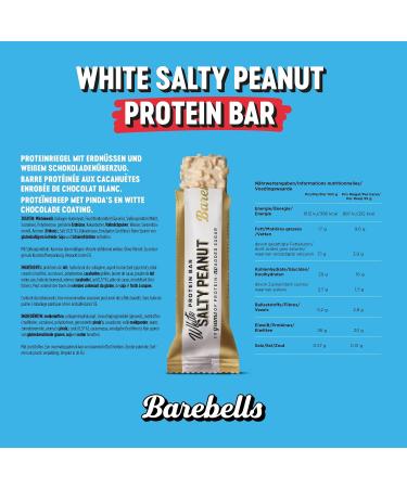 Buy Barebells White Salty Peanut Protein Bars - 20g Protein Sugar-Free Palm Oil-Free | 12 x 55g - International Shipping Available - Buy Online on GoSupps.com