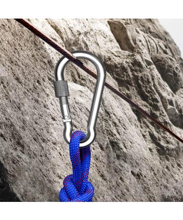 SpotDoo 304 Stainless Steel Locking Carabiner Clip - Heavy Duty Spring Snap Hook (4 Inch) - M10 - Buy Online on GoSupps.com