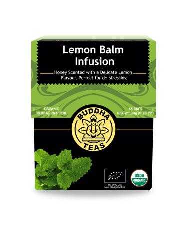 Buddha Teas Organic Lemon Balm Tea - OU Kosher, USDA Organic, CCOF Organic, 18 Count (Pack of 1)