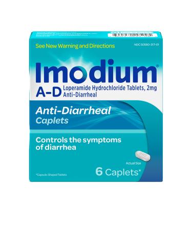 Imodium A-D Diarrhea Relief Caplets Loperamide HCl Anti-Diarrheal Medicine 6 ct.