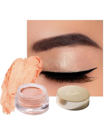 Oulac Light Peach Glitter Eyeshadow Highly Pigmented Eye Shadow Waterproof & Long Lasting for Women with Moisturizing Smooth Formula. Multi-use for Highlighter  Shimmer Glitter Eye Makeup. Large Capacity 0.42 oz.(07) Pin...
