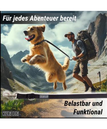 Kuri Pai 3m Dog Leash for Medium Dogs - Comfortable Sustainable Bamboo | Black | Perfect for Training & Walking - Buy Online on GoSupps.com