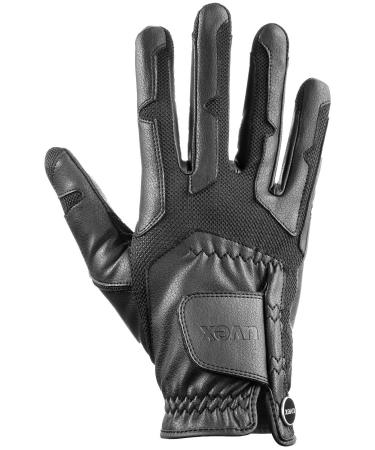 Uvex Stretchable & Breathable Horse Riding Gloves (Western/English) for Women & Men, ventraxion black 7-8