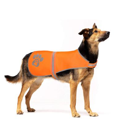 Spofly dog vest orange hunting vest Safety Reflective dog jacket Suitable for small medium -sized large dogs high visibility and safety in front of hunter cars and other (orange l) orange L - Buy Online on GoSupps.com