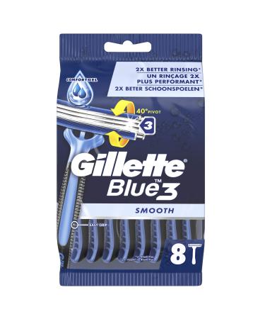Gillette Blue 3 Smooth Disposable Razors Men 8 Pack