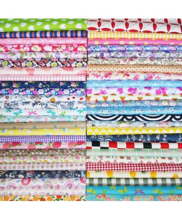 Quilting Fabric  Misscrafts 50pcs 20 x 20cm Cotton Fabric Squares Bundle Patchwork Pre-Cut Quilt Squares for DIY Sewing Scrapbooking Quilting Dot Pattern 20x20cm /50 PCS