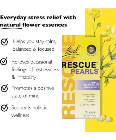 Bach RESCUE PEARLS Natural Stress Relief Homeopathic Orange Vanilla Quick-Dissolve - 28 Count - Buy Online on GoSupps.com