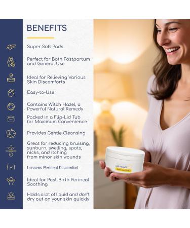 First Days Maternity Witch Hazel Cotton Pads - 40 Round Pads, 8 cm Diameter, 120 gsm Thickness - Buy Online on GoSupps.com