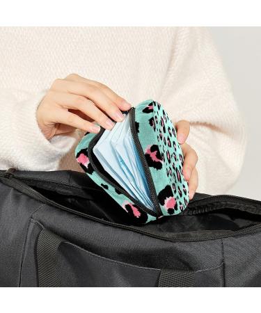 Leopard Print Sanitary Napkin Storage Bag | Menstrual Cup Pouch Organizer - Color 7 - Buy Online on GoSupps.com