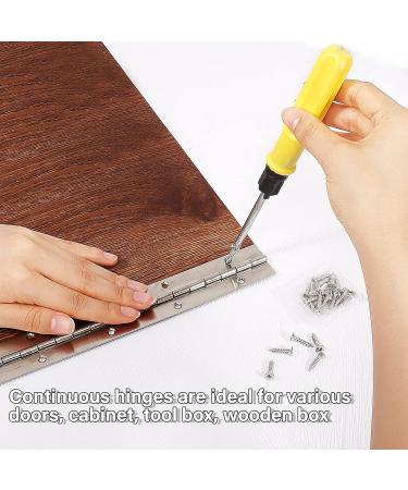 12 Inch Heavy Duty Stainless Steel Piano Hinge with Screws - Smooth Polished Folding Marine Hinge - Buy Online on GoSupps.com