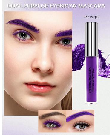 Purple Colored Mascara for Eyelashes Eyebrows Tinted Brow Mascara Waterproof Long Lasting Eyebrow Gel Lengthening Non Clump Colorful Mascara Smudge-proof Thickening Brow Gel Eye Makeup for Women - Buy Online on GoSupps.com