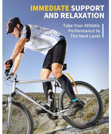 Shop Cambivo Calf Compression Bandages & Support Stockings for Men & Women - Blue S-M - Ideal for Sports Running & Swelling Relief - Buy Online on GoSupps.com