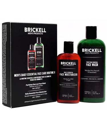 Brickell Men's Daily Essential Face Care Routine II  Purifying Charcoal Face Wash and Daily Essential Face Moisturizer  Natural and Organic  Men's Skin Care Gift Set  Scented - Buy Online on GoSupps.com