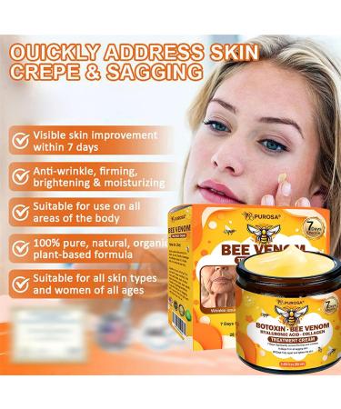 AEEHFENG PUROSA Bee Venom Treatment Cream Advanced Anti-Wrinkle Firming Cream Bee Venom Comprehensive Cream-50g Anti-Aging Hydrating Natural Ingredients for All Skin Types (1 Bottle) - Buy Online on GoSupps.com