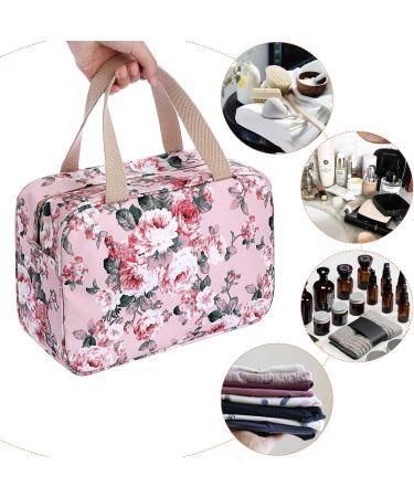 IGNPION Woman Large Travel Toiletry Bag Waterproof Wash Bag Pink Flower - Buy Online on GoSupps.com