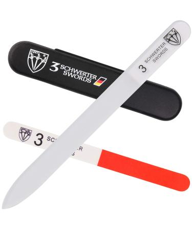 3 Swords Germany - Brand Quality Clear Double Sided Glass Nail File for Women & Girls Perfect for Natural Fake Gel Artificial Acrylic fingernail incl. Nail Buffer & Tube case for Travel (313) Glass File (1 Pc.) - Buy Online on GoSupps.com